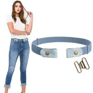 No Buckle Stretch Belt For Women Men Elastic Belt For Jeans Pants,k-light😽